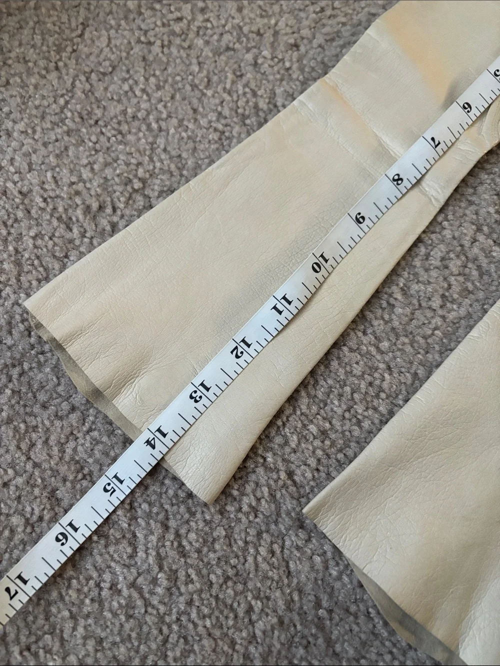 Vintage Women's Long Leather Gloves - Cream size XS